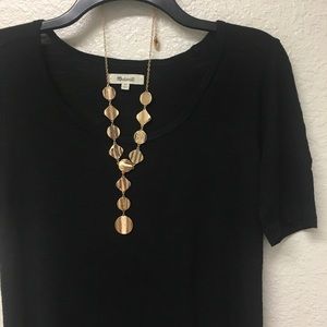 (2) Jules B. Golden Disc Necklace
